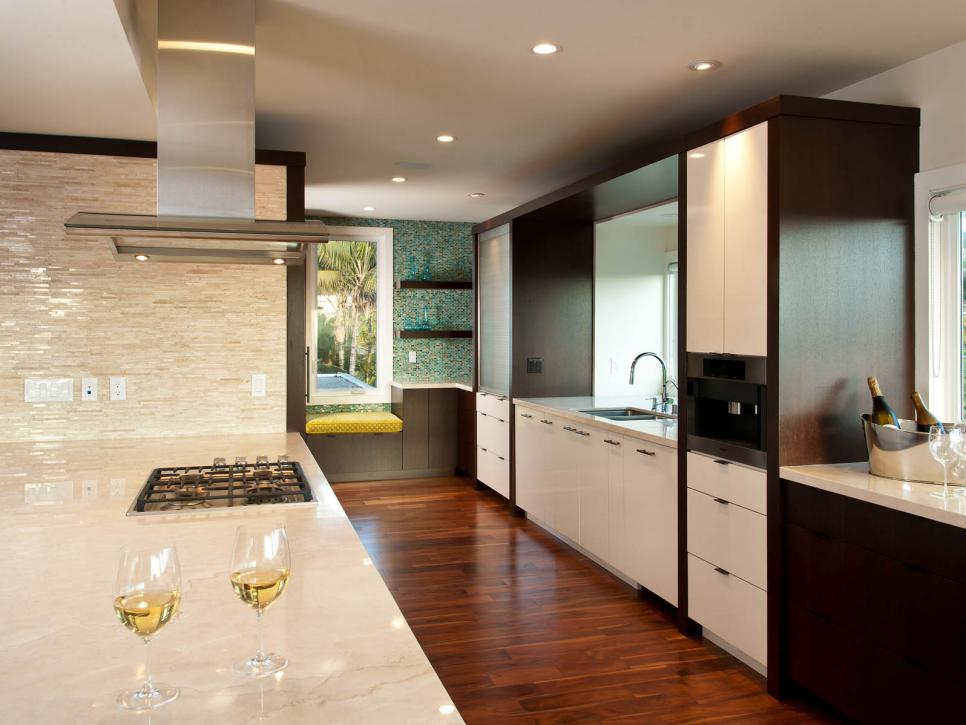 contemporary kitchen with travertine marble epoxy countertops
