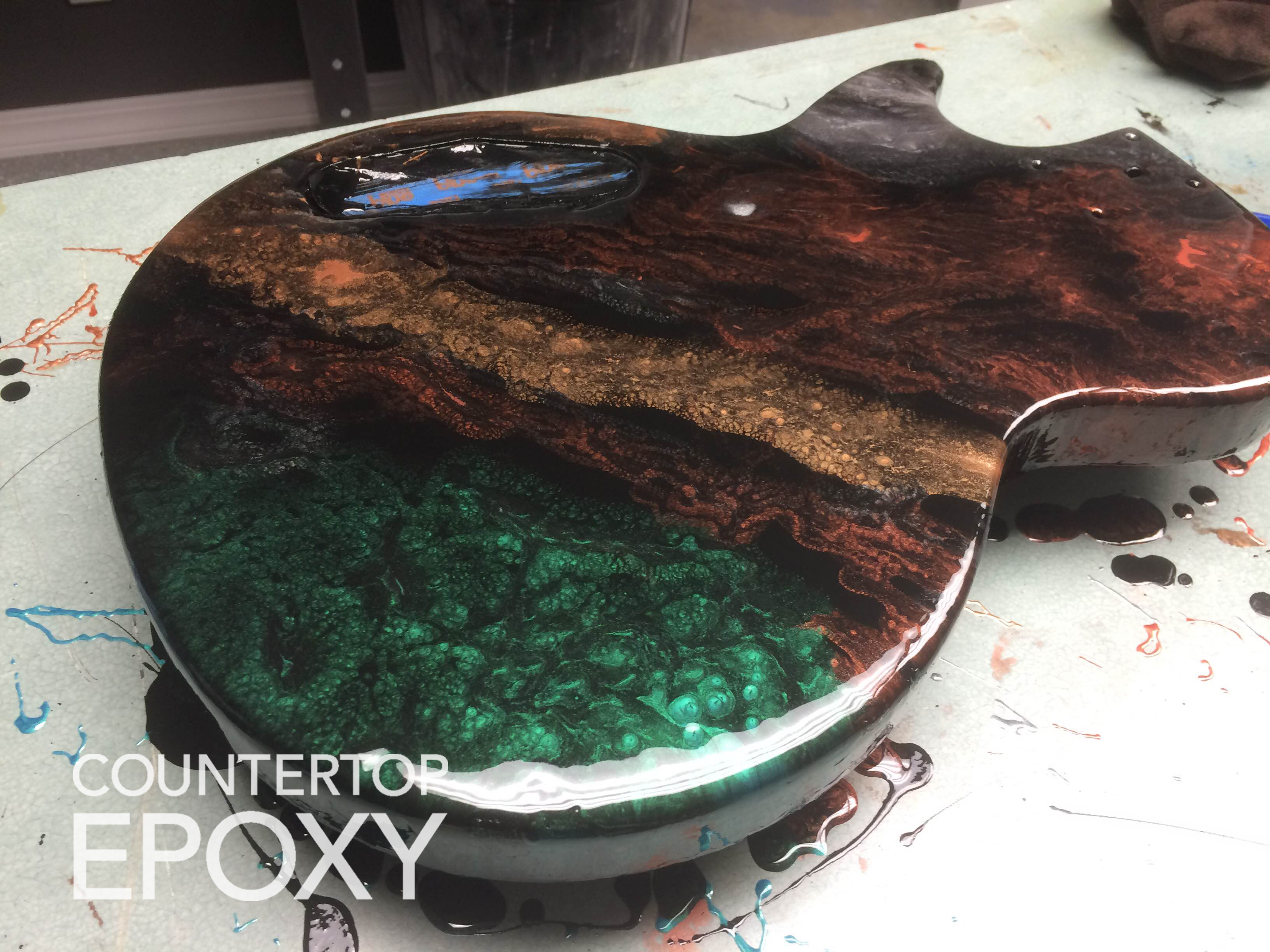 fx poxy epoxy color on electric guitar