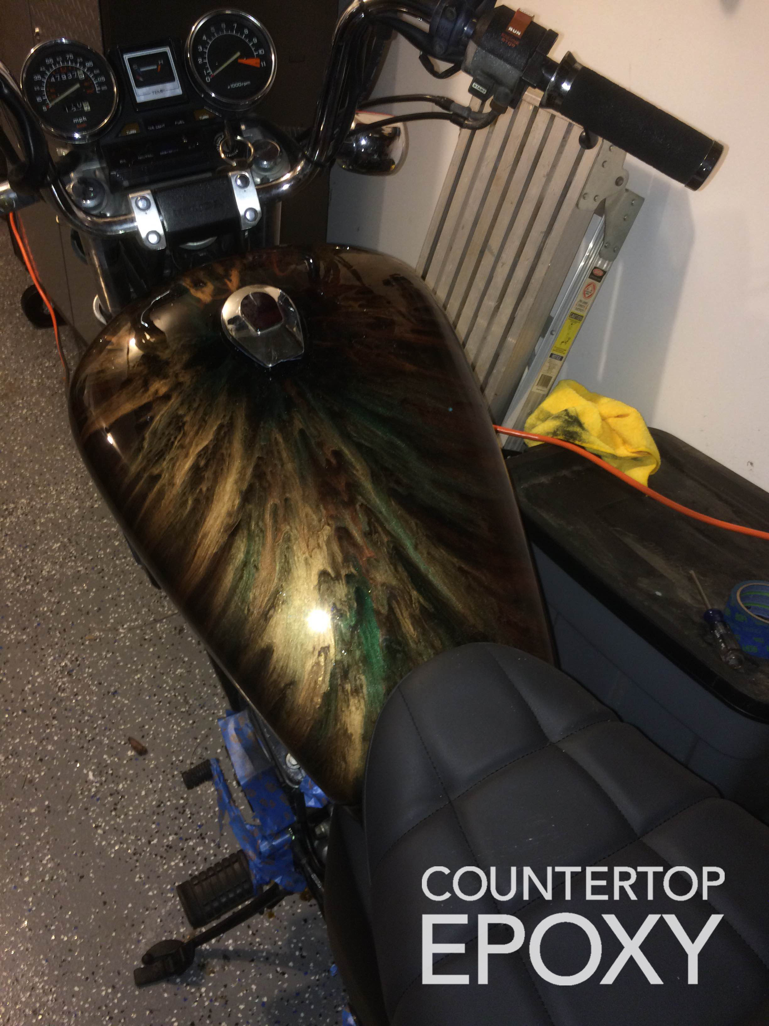 FX Poxy Epoxy on motorcycle gas tank