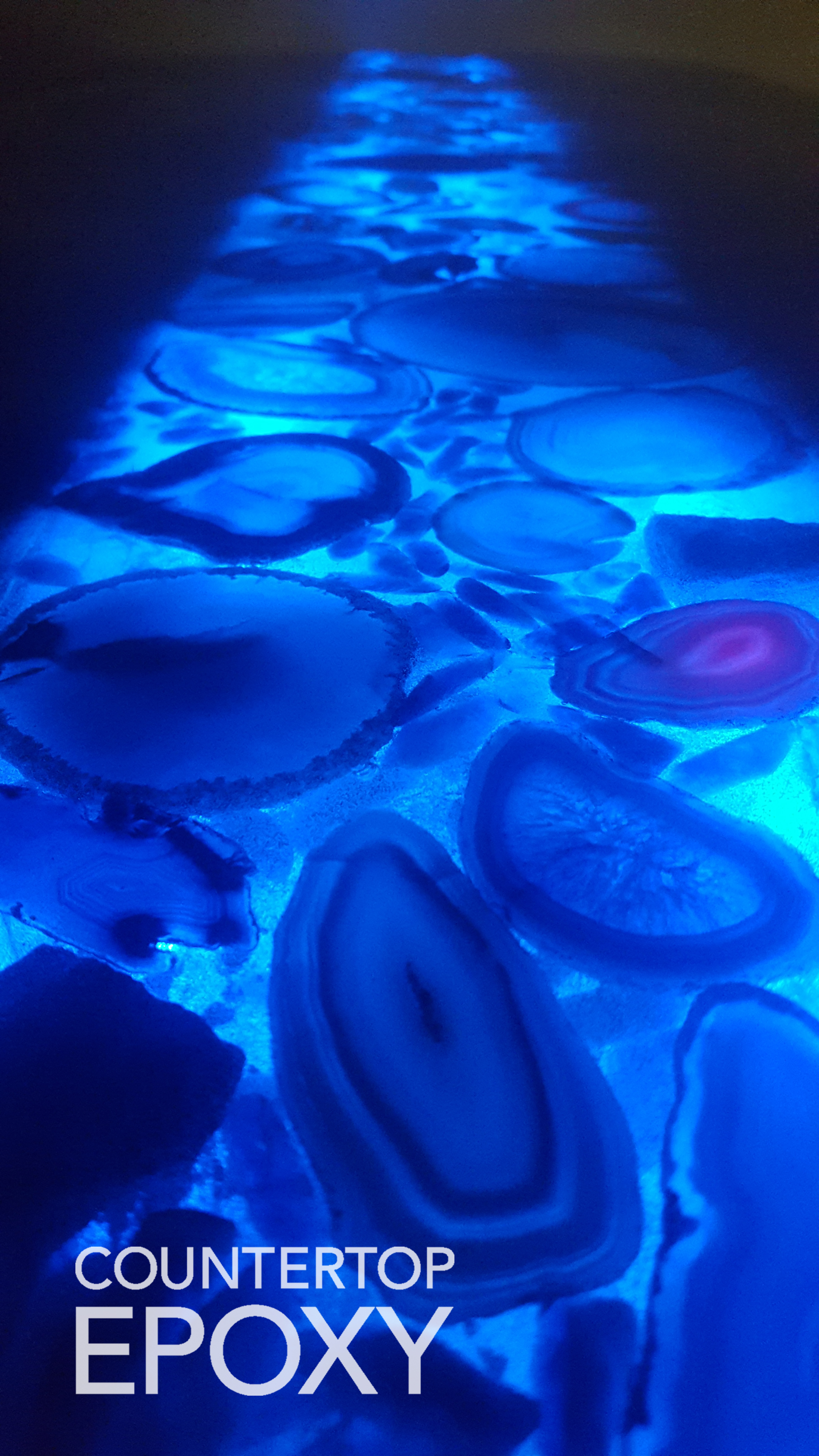 Geodes cast in FX Poxy epoxy with led lighting