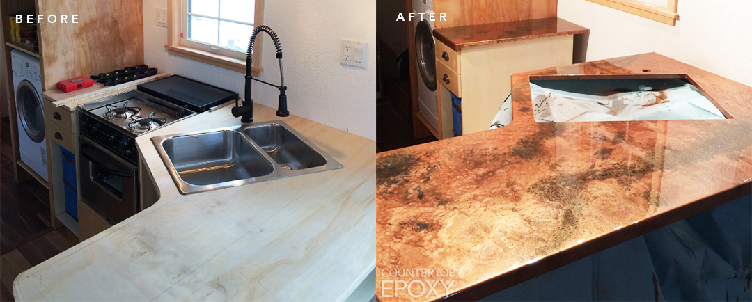 Bar Top Epoxy Before/After— First time using epoxy and really