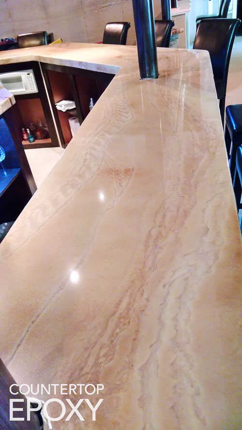 Travertine Epoxy Countertop Bartop